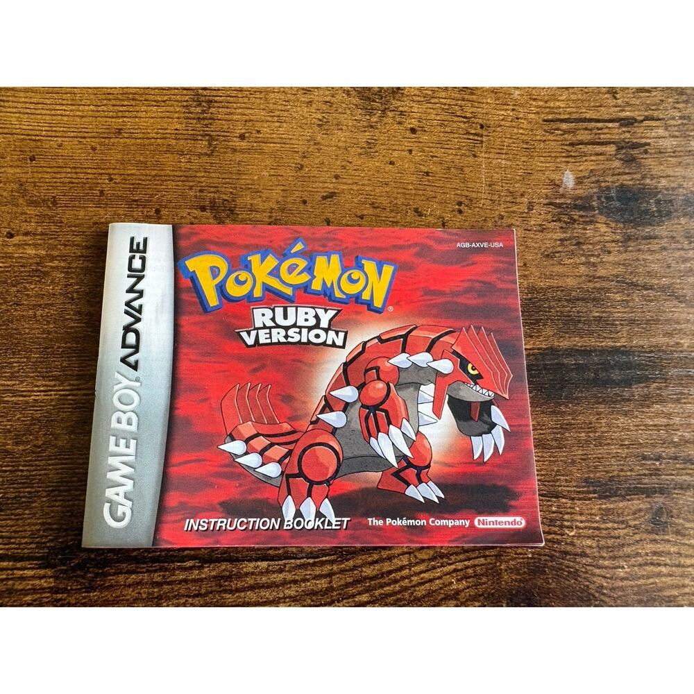Pokemon Ruby Version Gameboy Advance GBA 2002 Instruction Booklet Manual Only